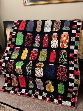 Colorful “Mason Jar” Quilt - Personalized - Handmade